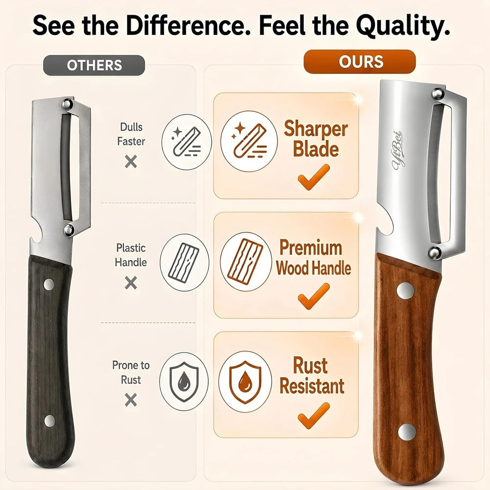 Wooden Handle Vegetable Peeler Set
