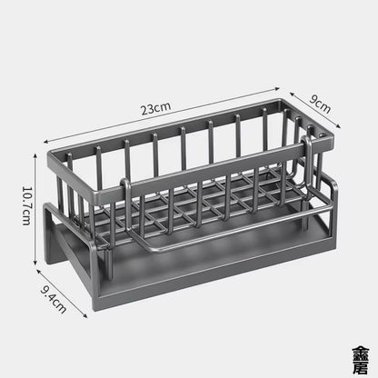 Compact Tap-Mounted Spice Shelf – Sink Organizer with Drainage Rack – Space-Saving Kitchen Storage for Utensils/Accessories