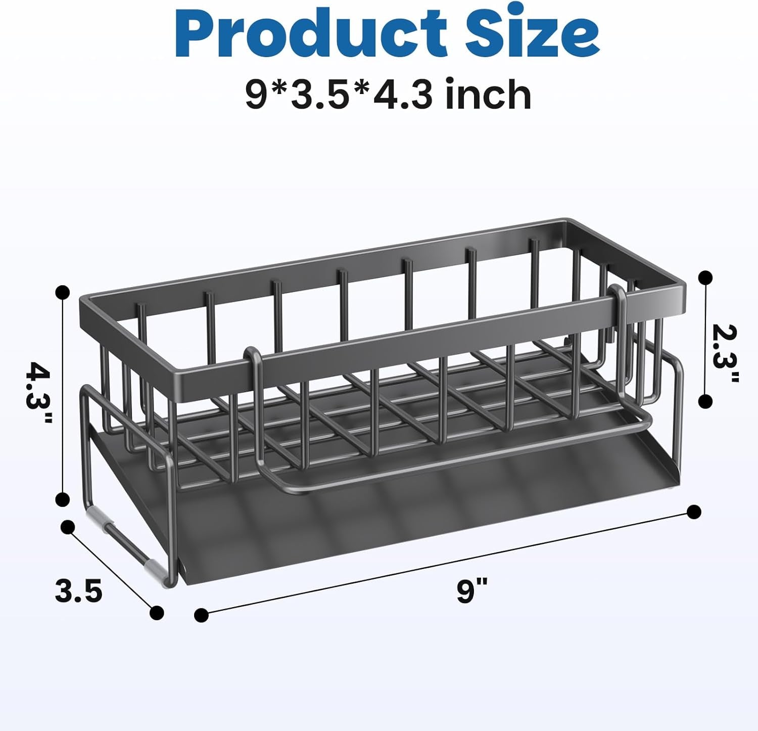 Kitchen Sink Caddy Organizer with Rag Holder,Self-Draining Sponge Holder for Countertop Soap Dispenser Organizers and Storage Essentials,Kitchen Decor and Accessories